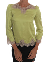 Chemisier Dolce &amp; Gabbana vert en soie stretch
