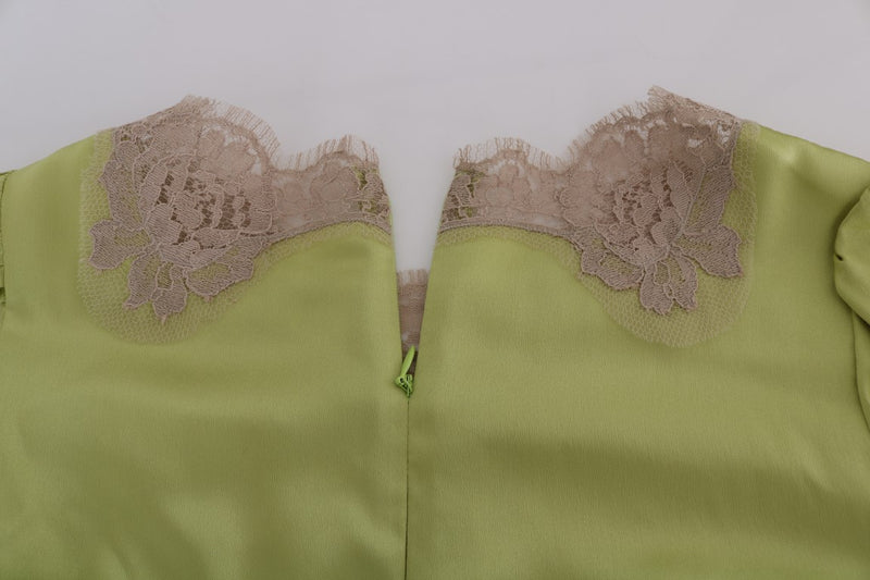 Chemisier Dolce &amp; Gabbana vert en soie stretch