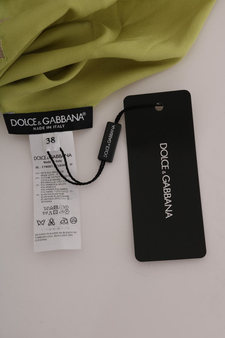 Chemisier Dolce &amp; Gabbana vert en soie stretch