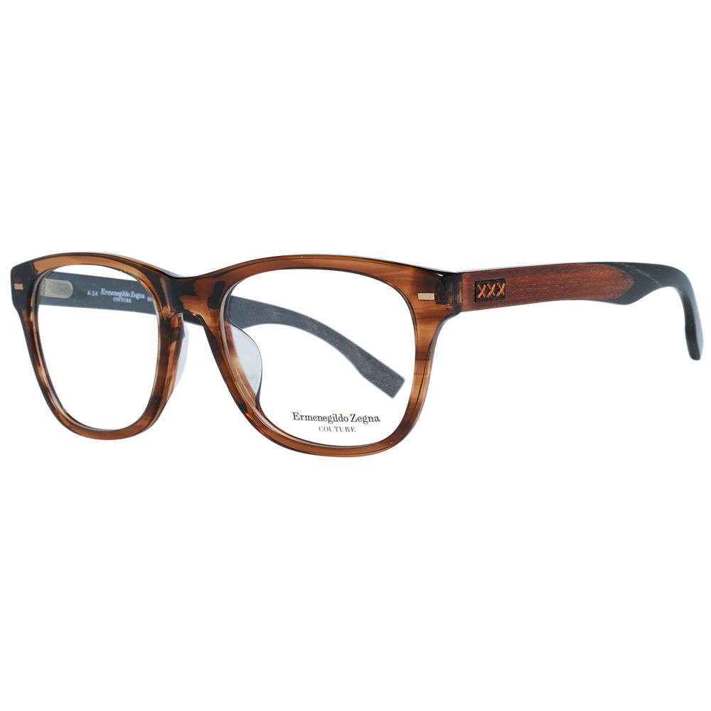 Ermenegildo Zegna Brown Men's Glasses Frame