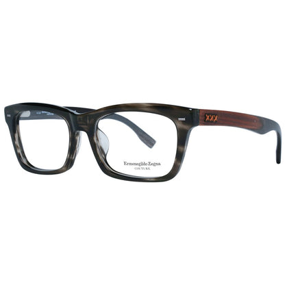 Lunettes Ermenegildo Zegna en acétate gris, bois et corne (Monture)