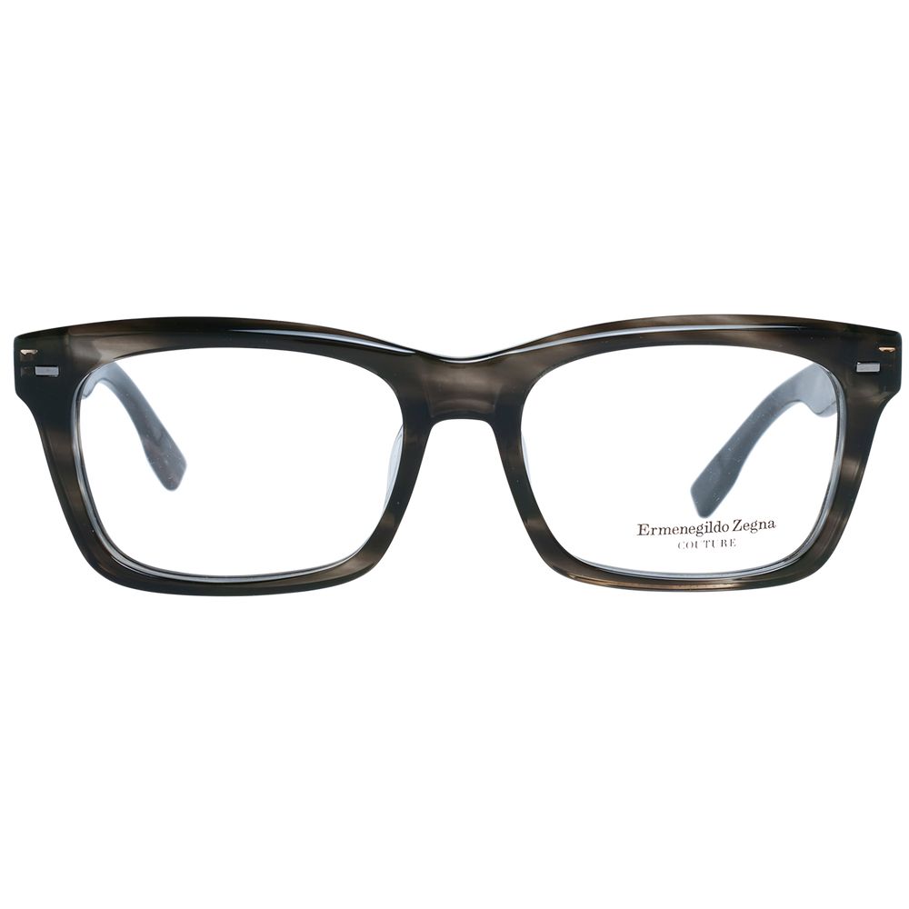 Ermenegildo Zegna Grijze Acetaat, Hout & Hoorn Bril (Montuur)
