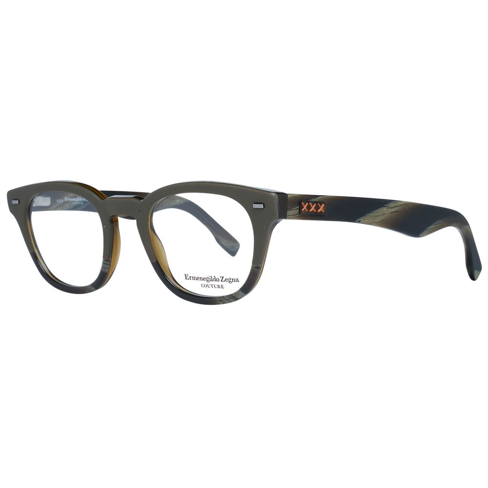 Monture de lunettes pour homme Ermenegildo Zegna, couleur olive.