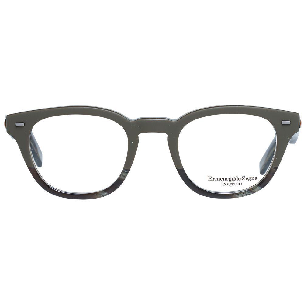 Monture de lunettes pour homme Ermenegildo Zegna, couleur olive.