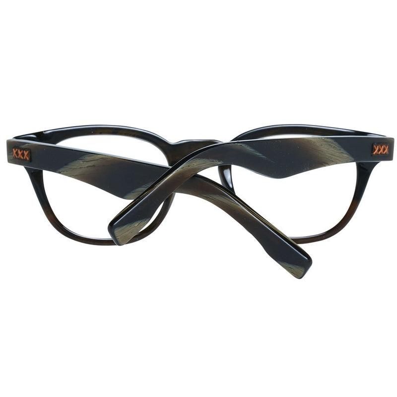 Monture de lunettes pour homme Ermenegildo Zegna, couleur olive.