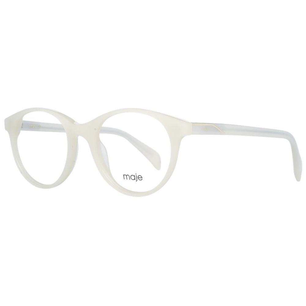 Maje White Acetate Round Glasses (Frames) - Stylish Eyewear