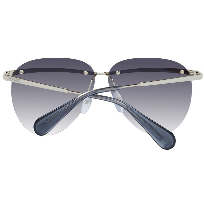 Max & Co Gold Women Sunglasses - Elegant Aviator Style