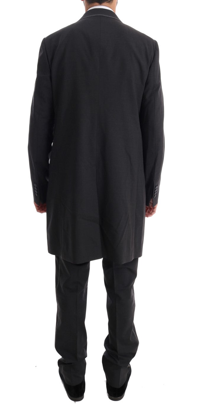 Costume trois pièces Dolce &amp; Gabbana en laine stretch grise, deux boutons