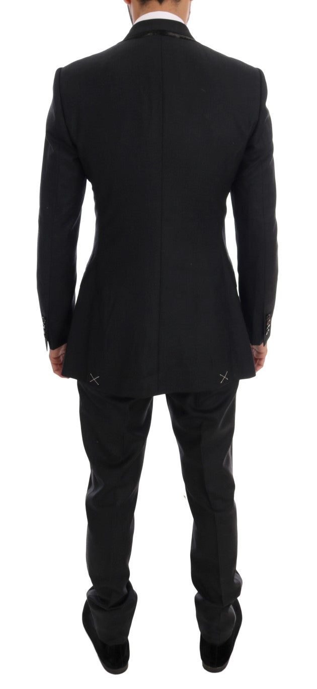 Dolce &amp; Gabbana grijs wollen dubbelrijs driedelig pak