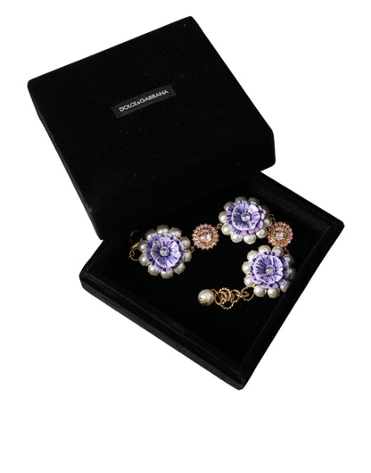 Dolce & Gabbana Gouden FIORI BLOOMING Florale Barokke Kristallen Armband