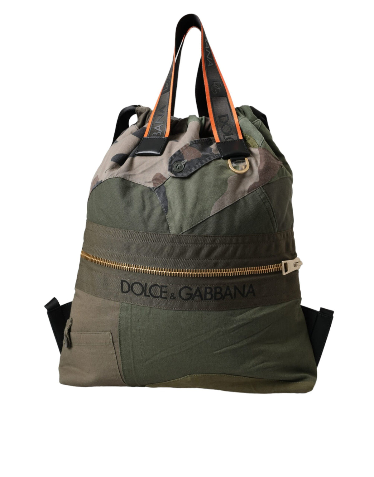 Sac à dos patchwork vert militaire Dolce & Gabbana