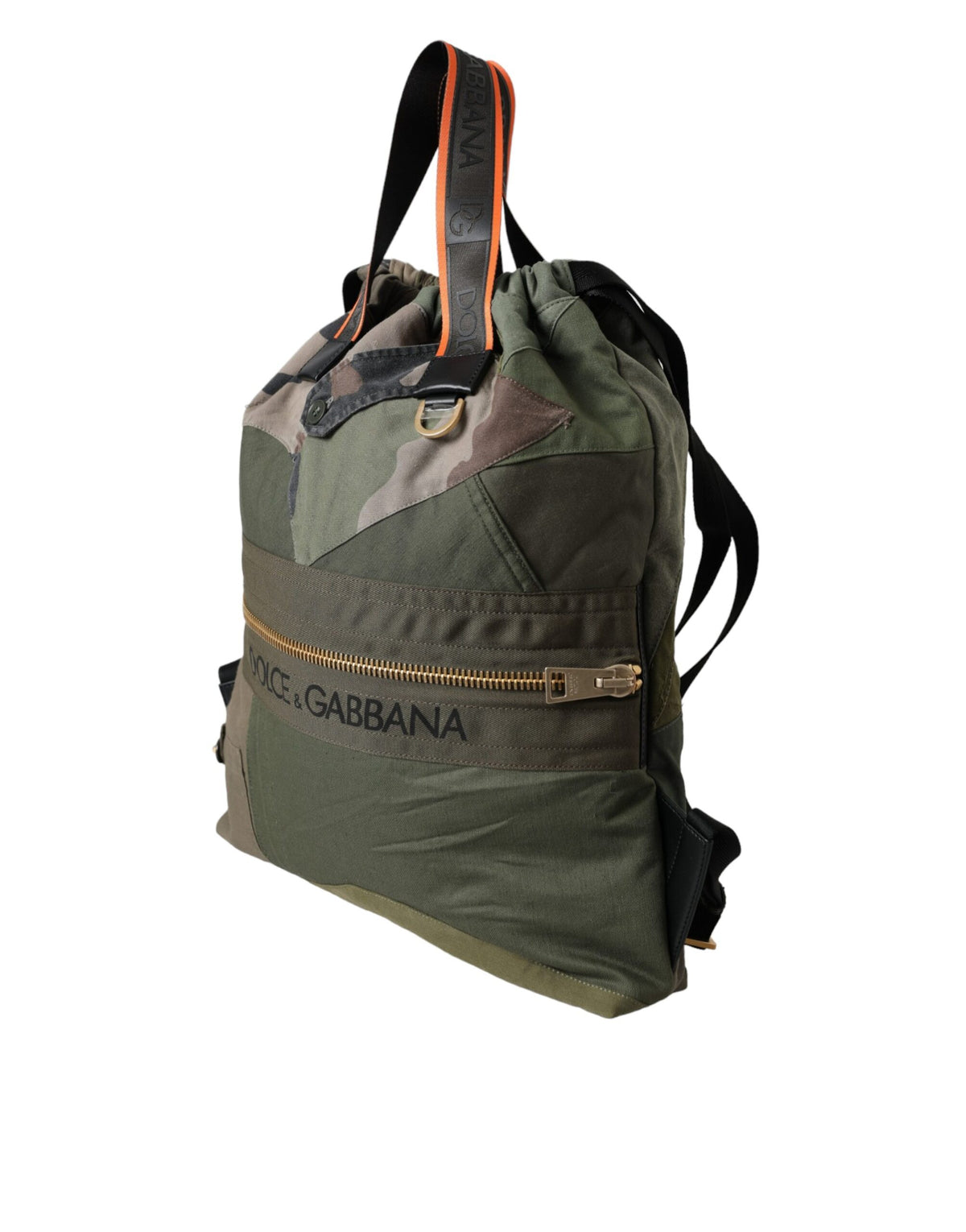 Sac à dos patchwork vert militaire Dolce & Gabbana