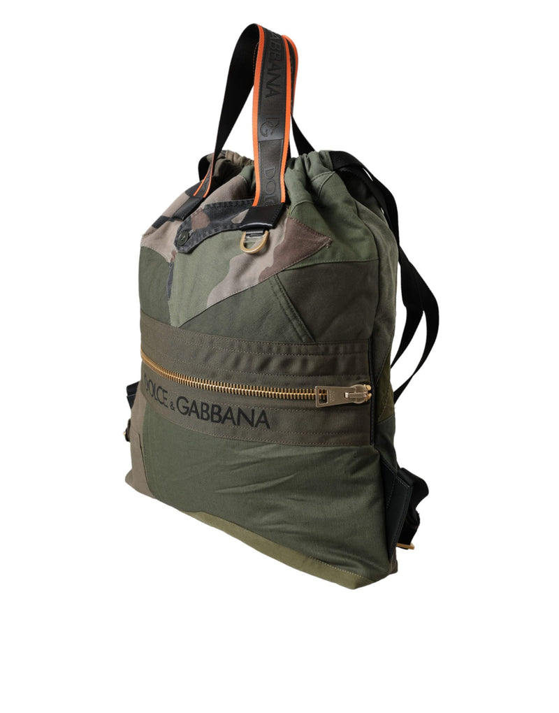 Sac à dos patchwork vert militaire Dolce & Gabbana