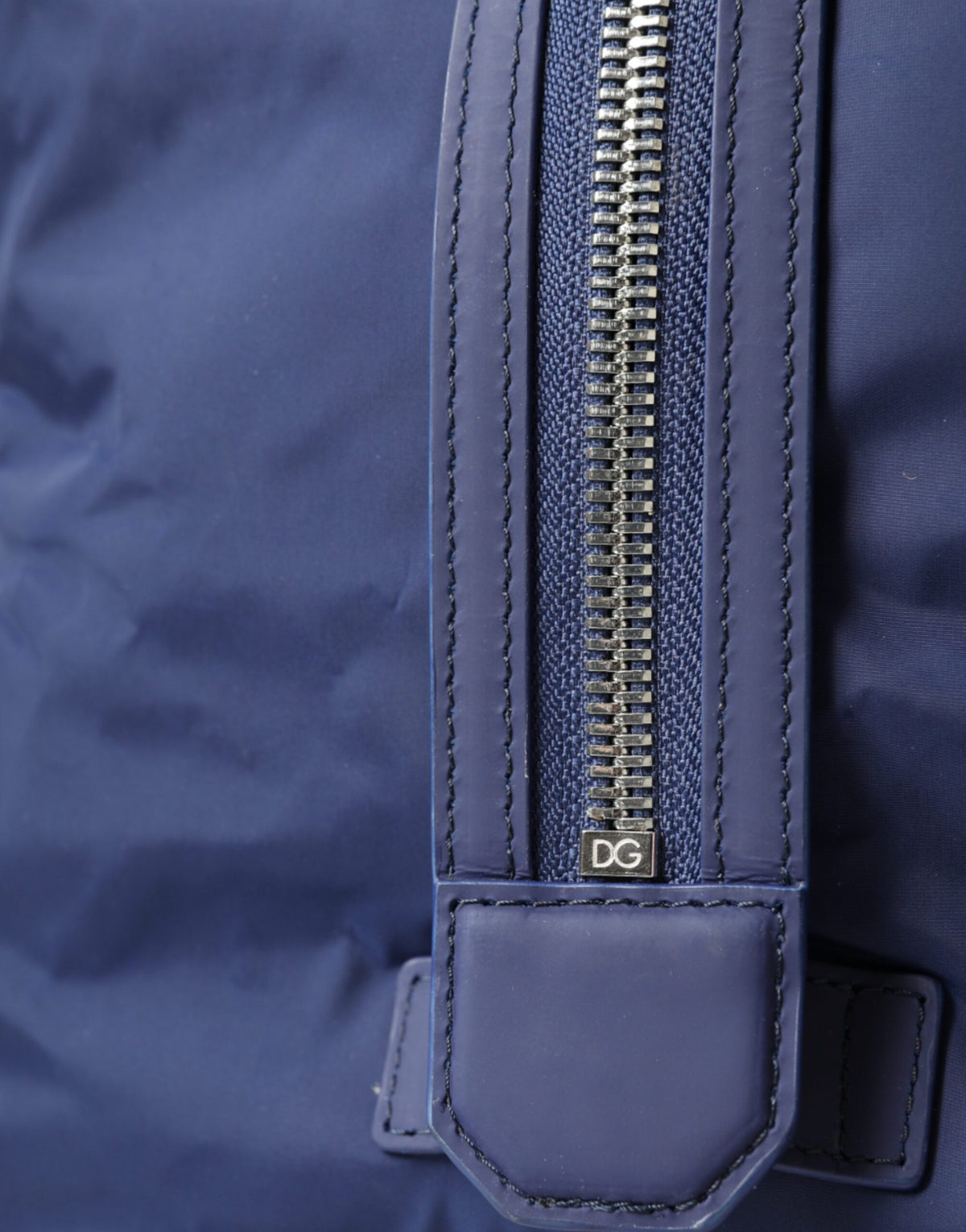 Sac de voyage à bandoulière Dolce & Gabbana en nylon bleu et cuir de veau