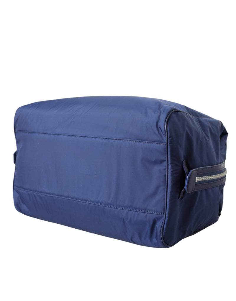 Sac de voyage à bandoulière Dolce & Gabbana en nylon bleu et cuir de veau