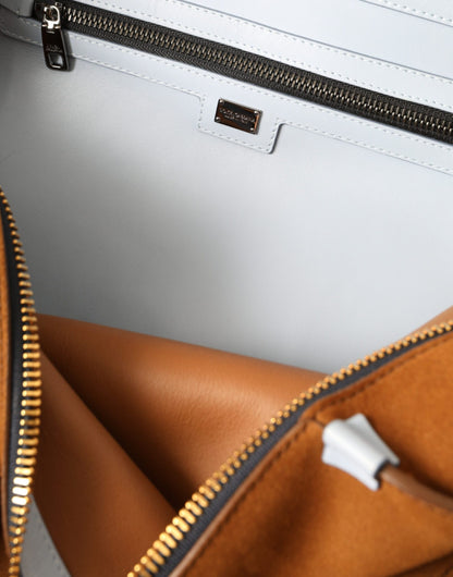 Sac à dos Dolce & Gabbana en cuir suédé marron et jaune avec logo