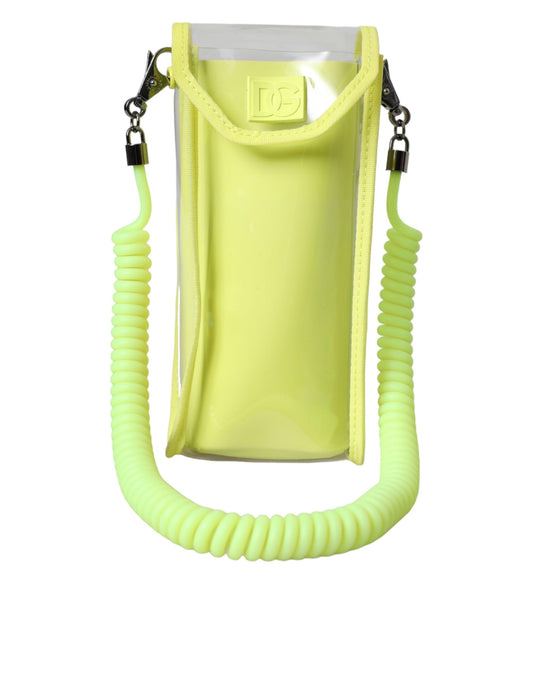 Dolce & Gabbana Geelgroene Plastic DG Logo Nekband Kaarthouder Portemonnee
