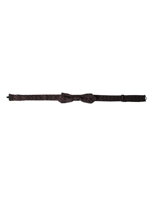 Dolce &amp; Gabbana Maroon Zijden Vlinderdas met Verstelbare Hals en Patroon