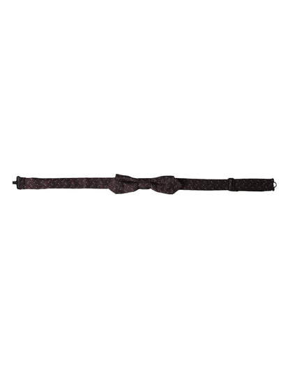 Dolce &amp; Gabbana Maroon Zijden Vlinderdas met Verstelbare Hals en Patroon