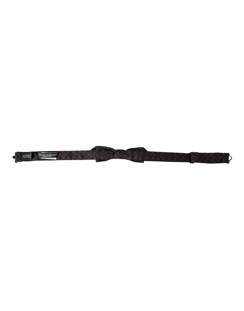 Nœud papillon ajustable en soie marron Dolce &amp; Gabbana