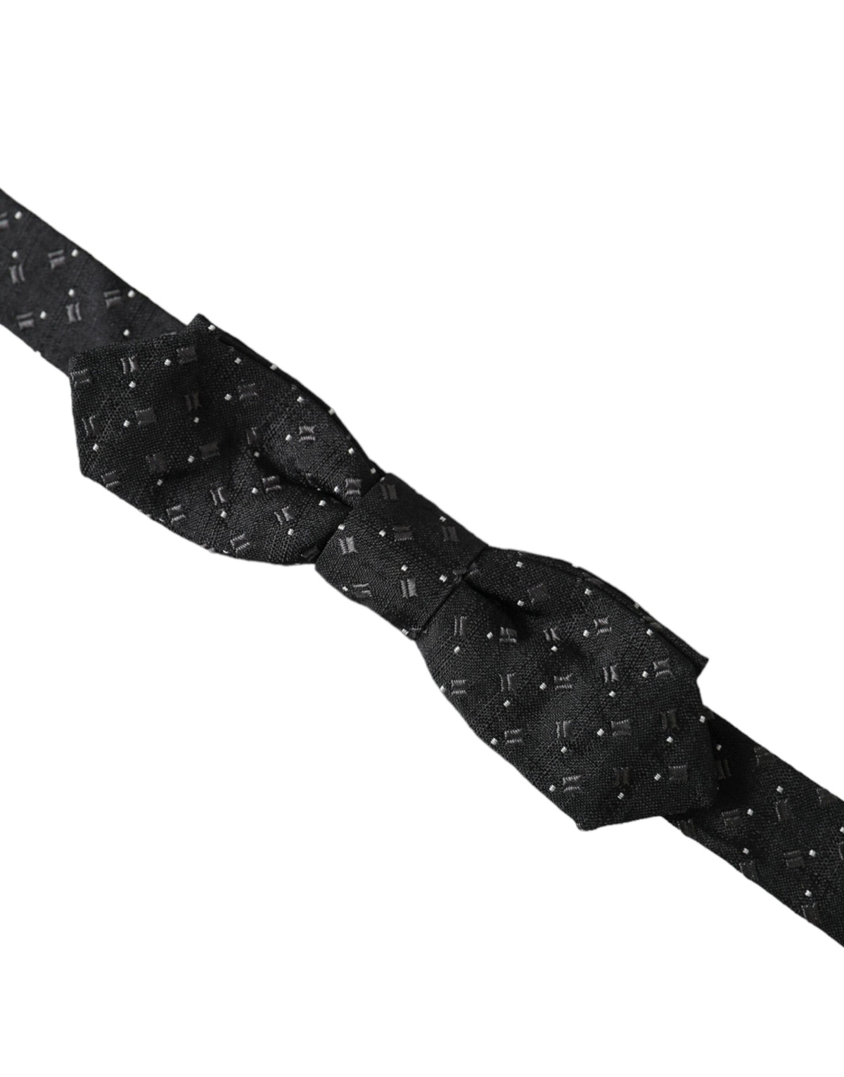 Nœud papillon ajustable en soie noire à motifs Dolce &amp; Gabbana pour homme