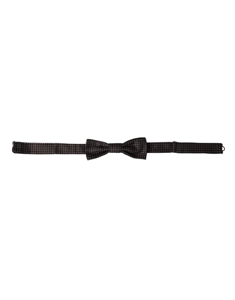 Nœud papillon ajustable en soie marron fantaisie Dolce &amp; Gabbana pour homme