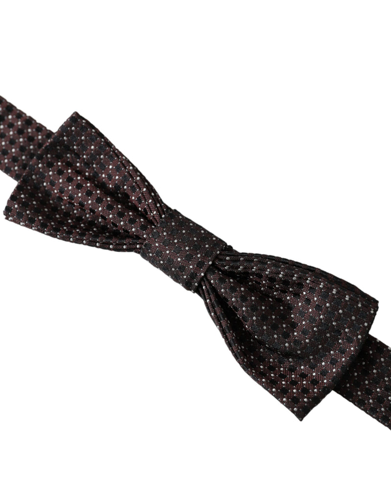Nœud papillon ajustable en soie marron fantaisie Dolce &amp; Gabbana pour homme
