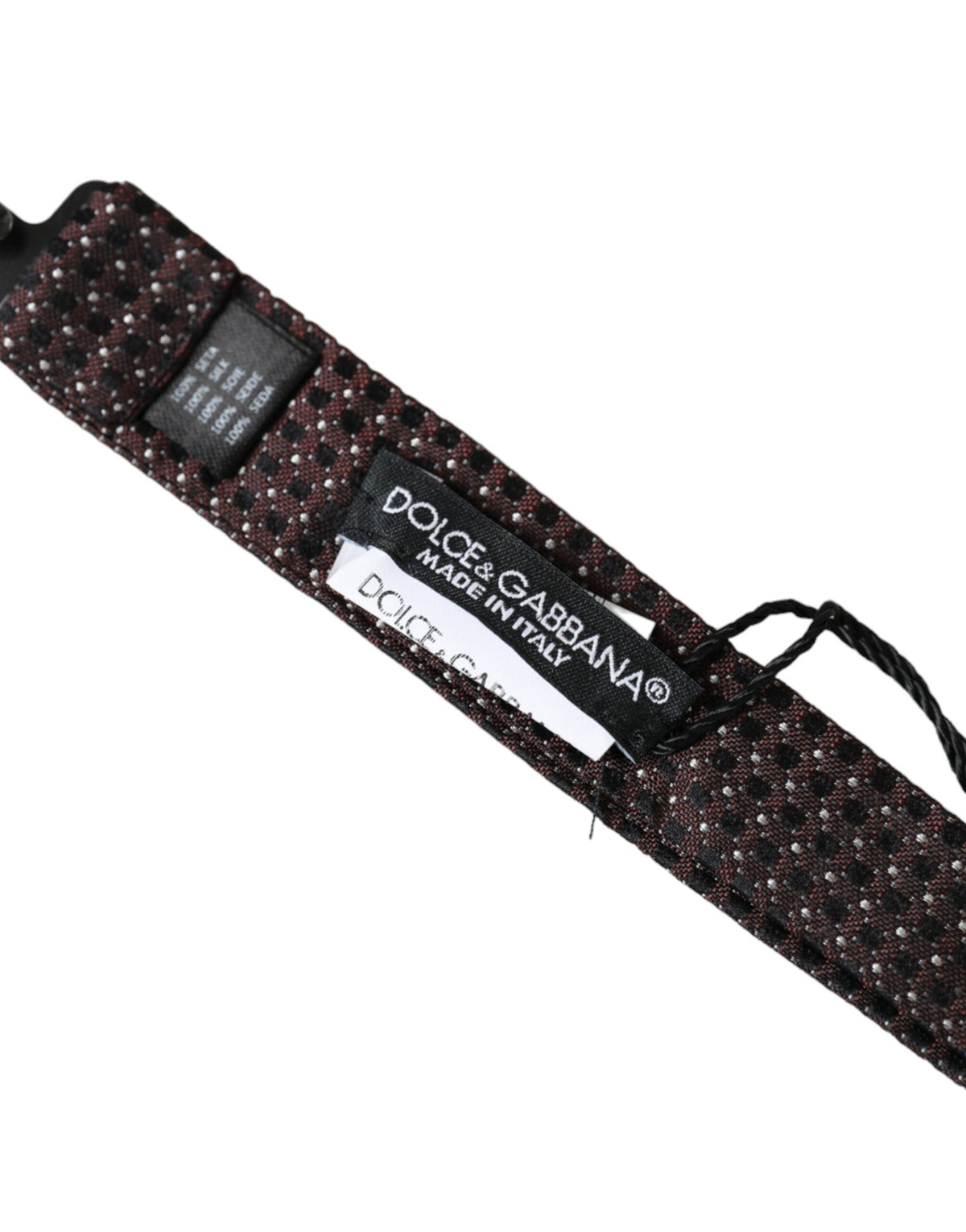 Nœud papillon ajustable en soie marron fantaisie Dolce &amp; Gabbana pour homme