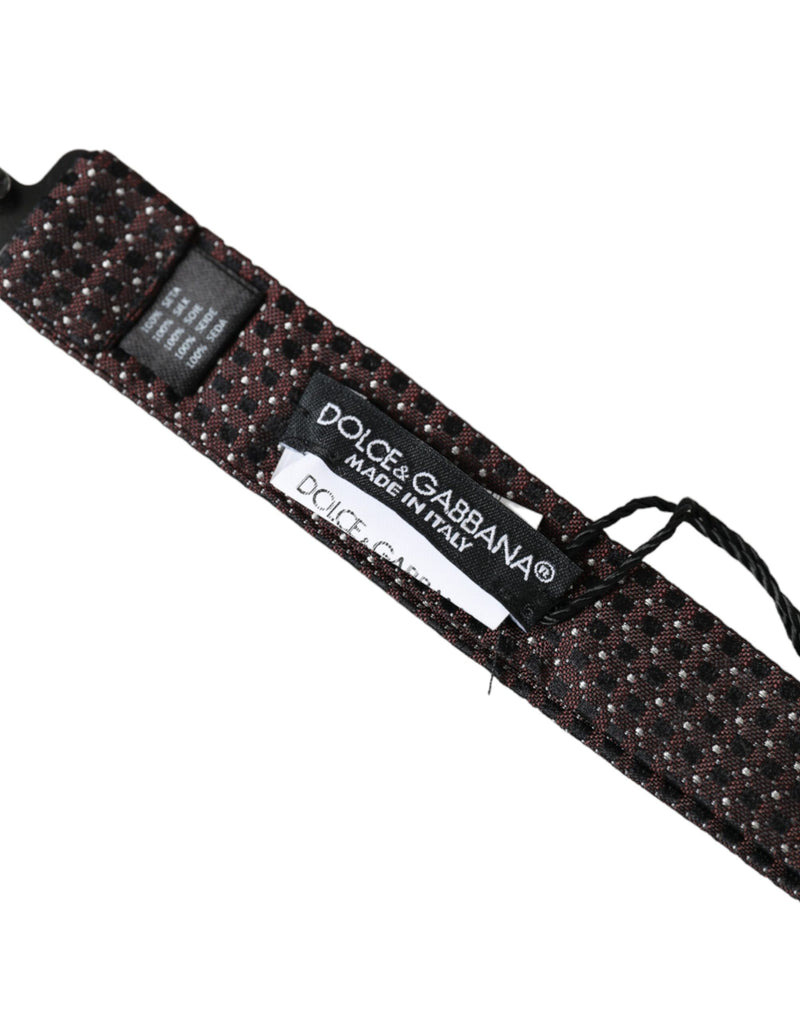 Nœud papillon ajustable en soie marron fantaisie Dolce &amp; Gabbana pour homme
