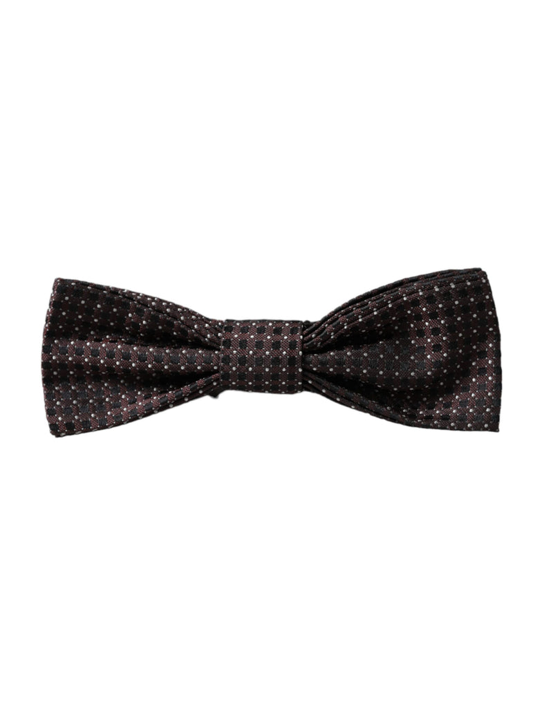 Nœud papillon ajustable en soie marron fantaisie Dolce &amp; Gabbana pour homme