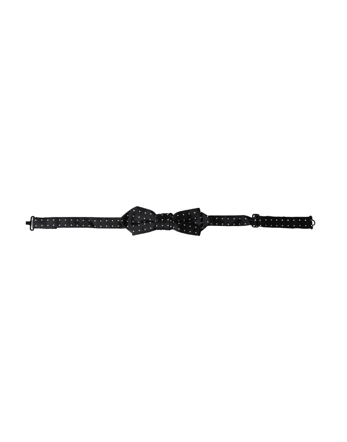 Nœud papillon ajustable en soie noire à pois Dolce &amp; Gabbana pour homme