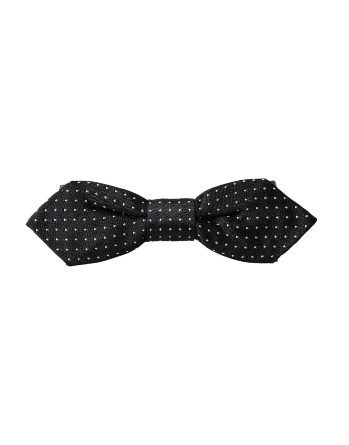 Nœud papillon ajustable en soie noire à pois Dolce &amp; Gabbana pour homme