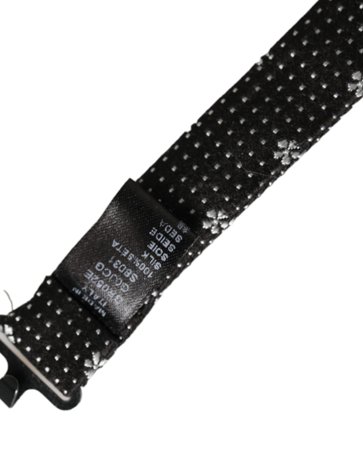 Nœud papillon ajustable en soie noire à motif floral Dolce &amp; Gabbana pour homme
