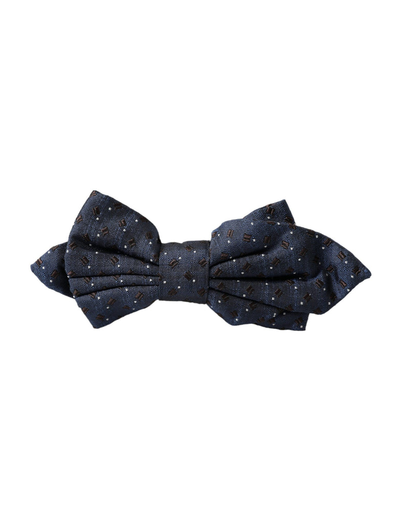 Nœud papillon papillon réglable en soie bleu marine Dolce &amp; Gabbana pour homme