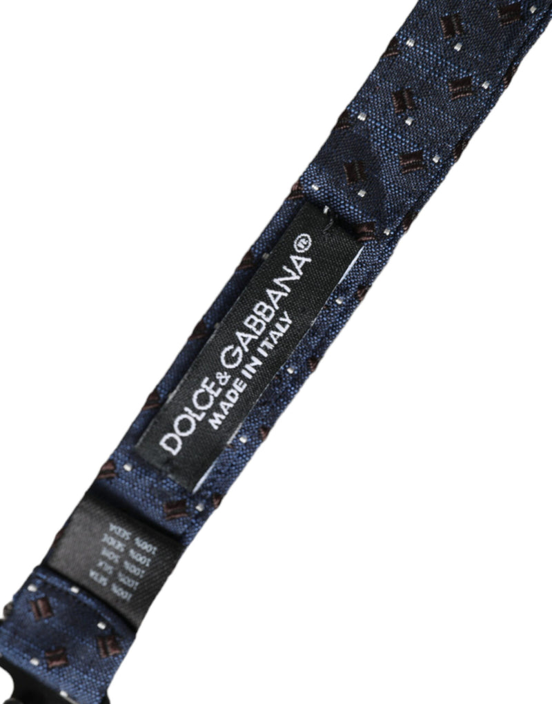 Nœud papillon papillon réglable en soie bleu marine Dolce &amp; Gabbana pour homme