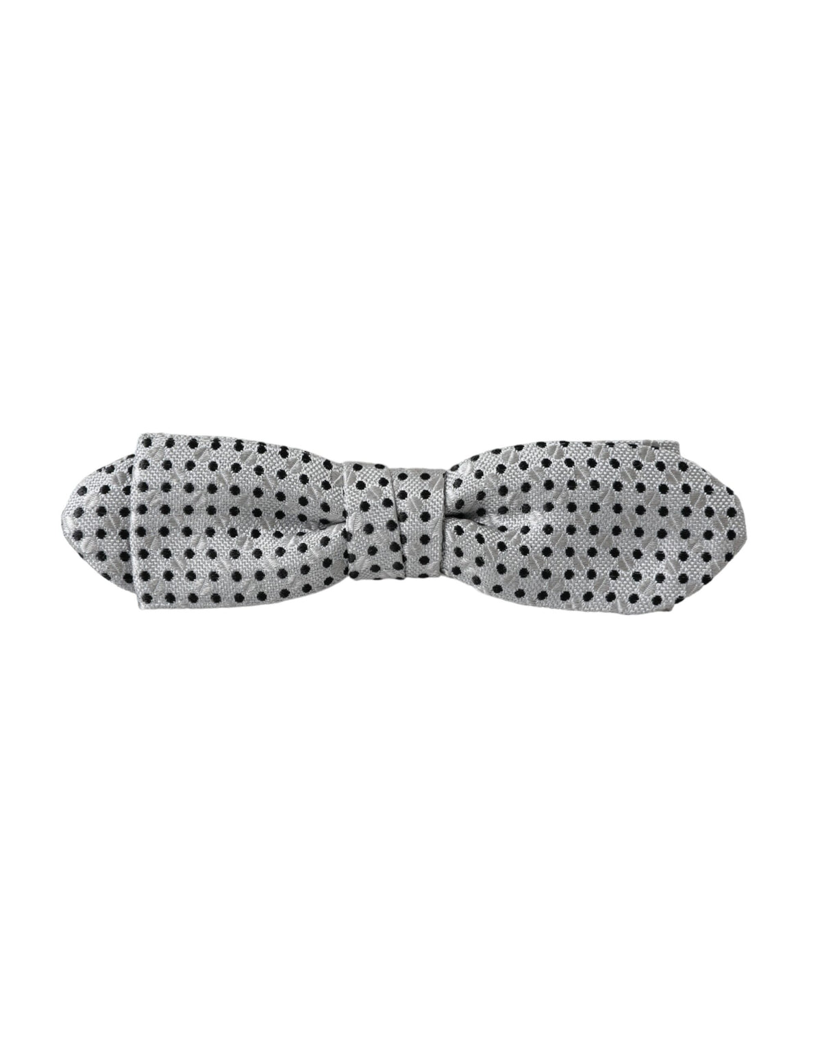 Nœud papillon réglable en soie grise à pois Dolce &amp; Gabbana pour homme