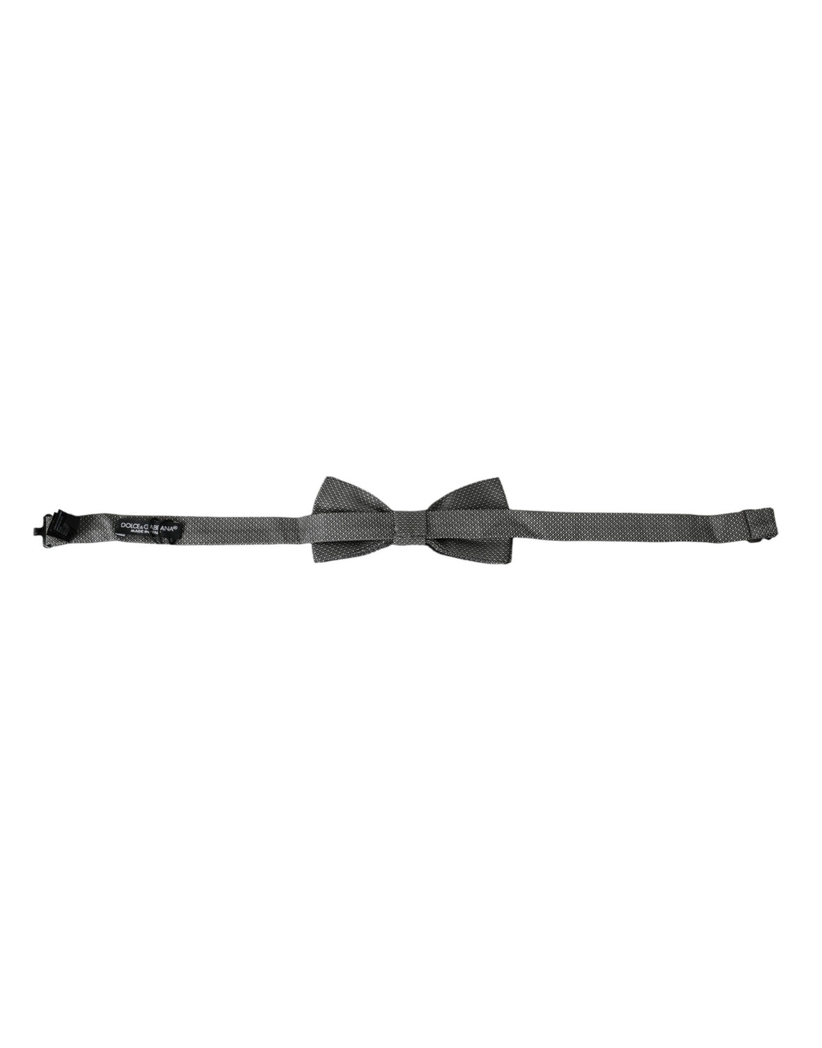 Nœud papillon ajustable en soie grise à motifs Dolce &amp; Gabbana pour homme