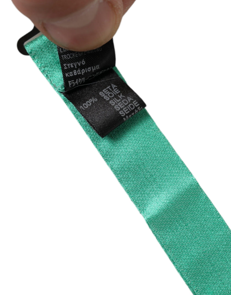 Nœud papillon ajustable en soie vert menthe Dolce &amp; Gabbana pour homme