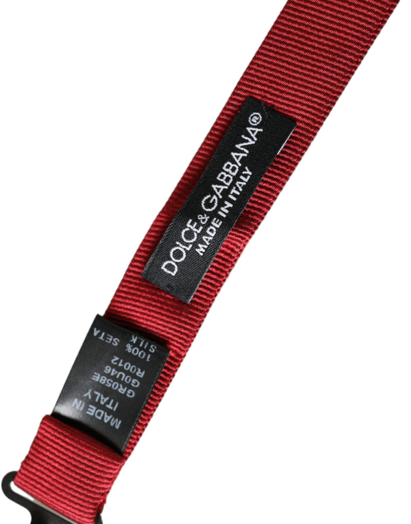 Nœud papillon ajustable en jacquard de soie rouge Dolce &amp; Gabbana pour homme