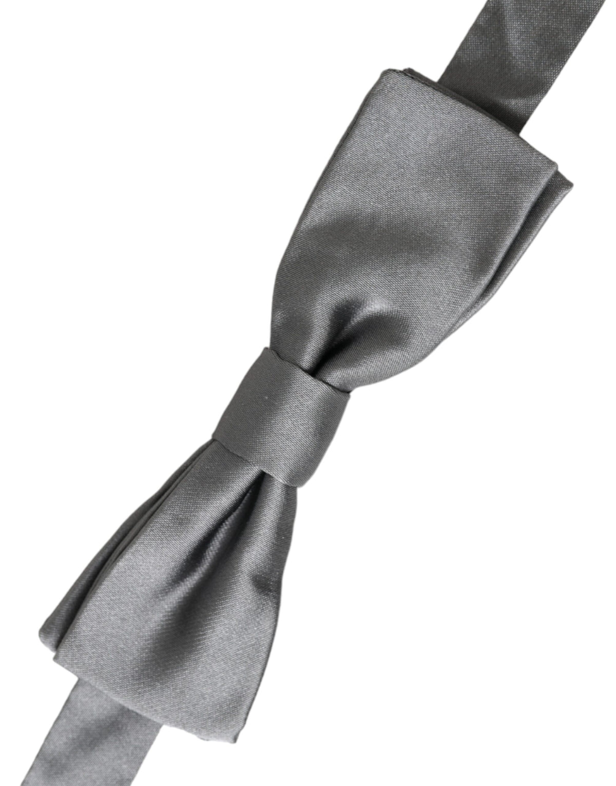 Nœud papillon papillon réglable en satin de soie gris Dolce &amp; Gabbana pour homme