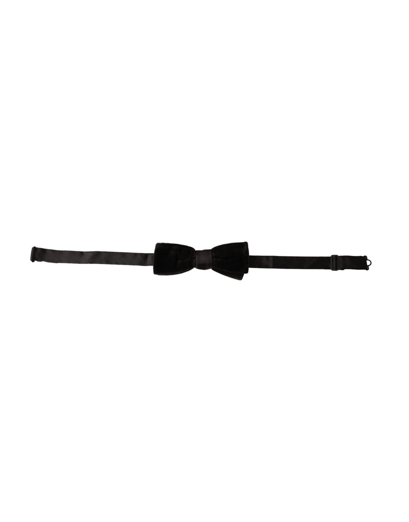 Nœud papillon ajustable en velours noir et coton Dolce &amp; Gabbana pour homme