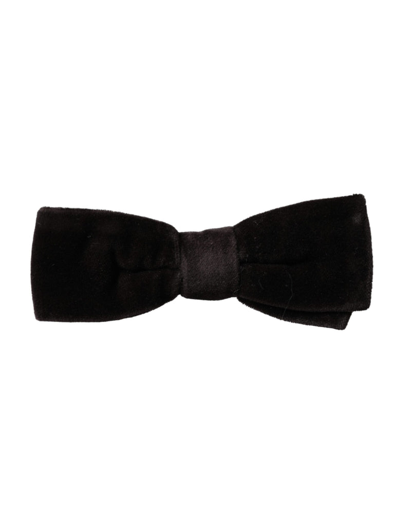 Nœud papillon ajustable en velours noir et coton Dolce &amp; Gabbana pour homme