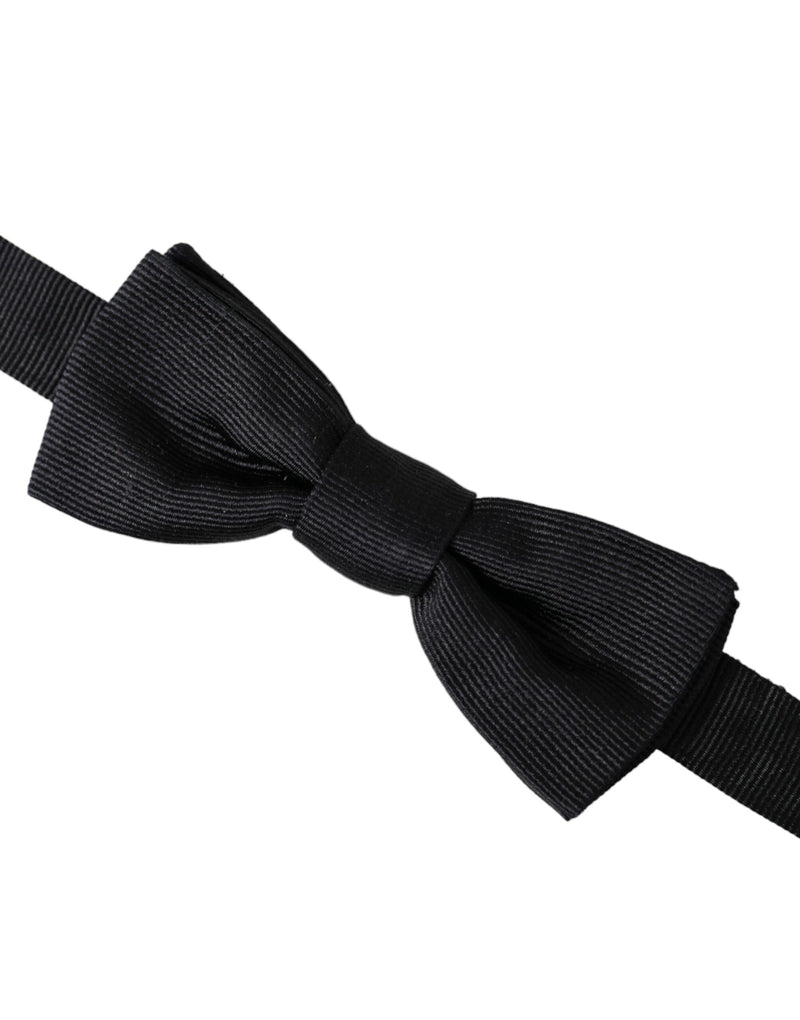 Nœud papillon ajustable en soie noire Dolce &amp; Gabbana pour homme