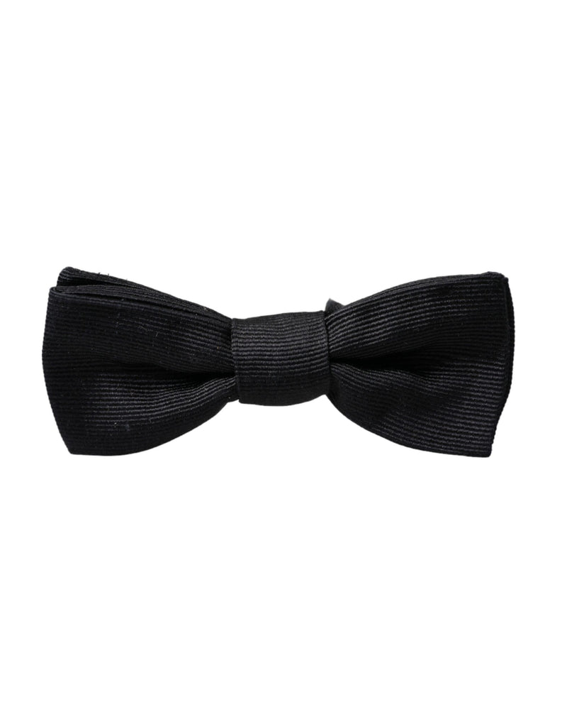 Nœud papillon ajustable en soie noire Dolce &amp; Gabbana pour homme
