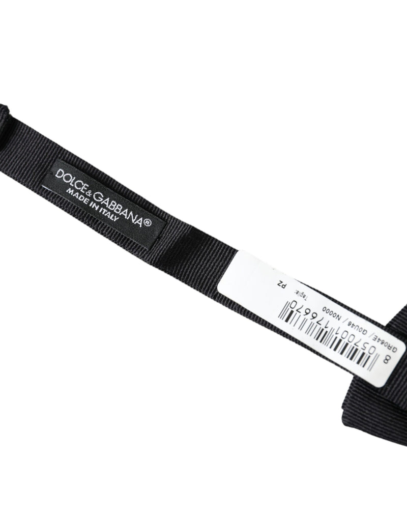 Nœud papillon ajustable en soie noire Dolce &amp; Gabbana pour homme