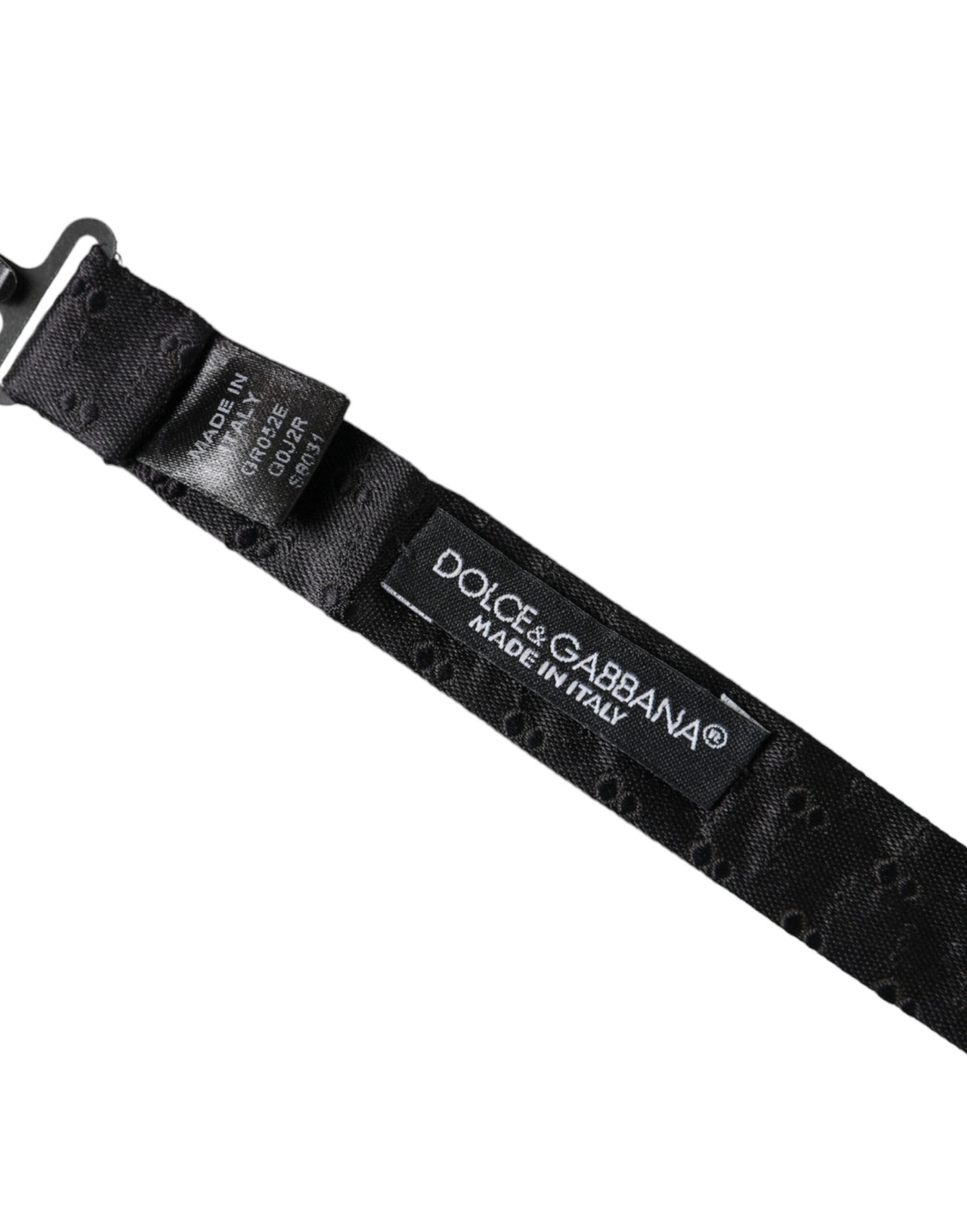 Nœud papillon ajustable en soie noire à motifs Dolce &amp; Gabbana pour homme