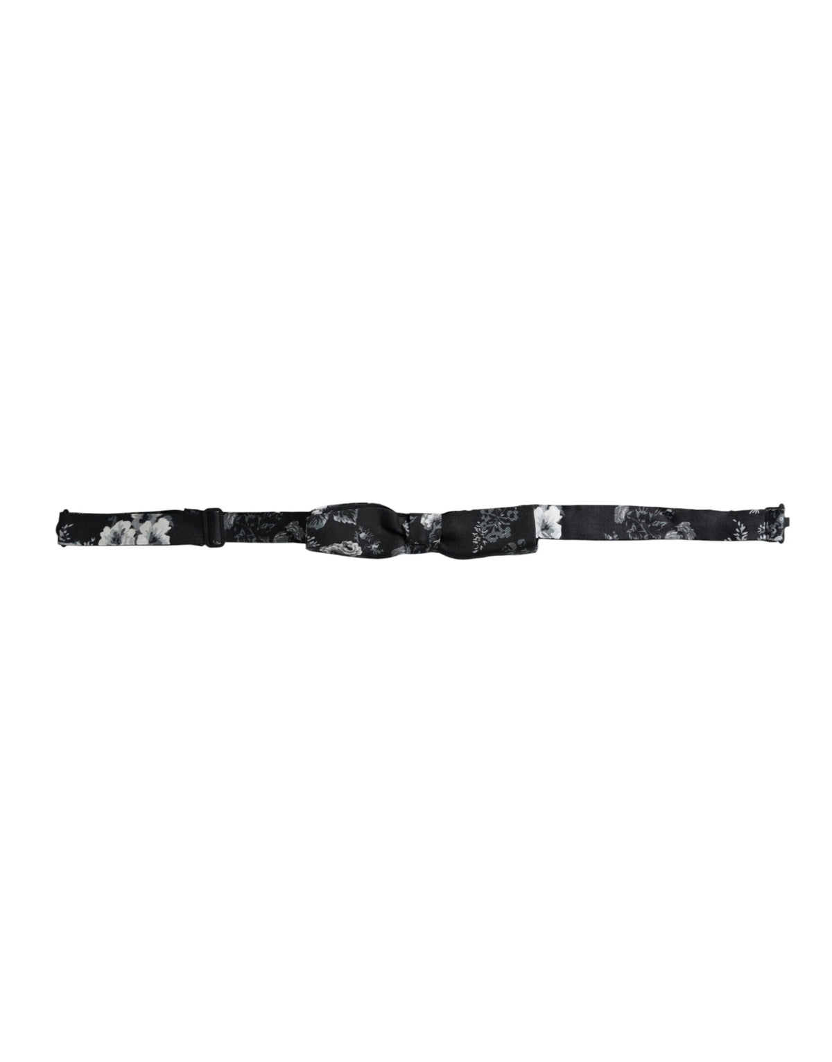 Nœud papillon ajustable en soie noire à fleurs Dolce &amp; Gabbana pour homme