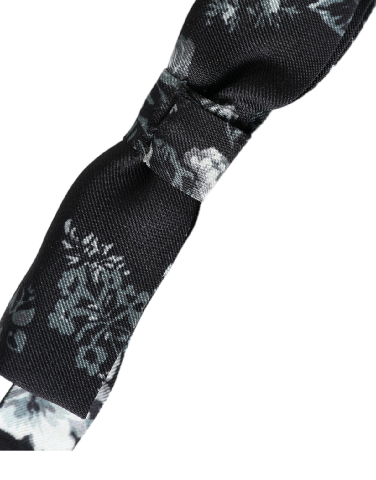 Nœud papillon ajustable en soie noire à fleurs Dolce &amp; Gabbana pour homme