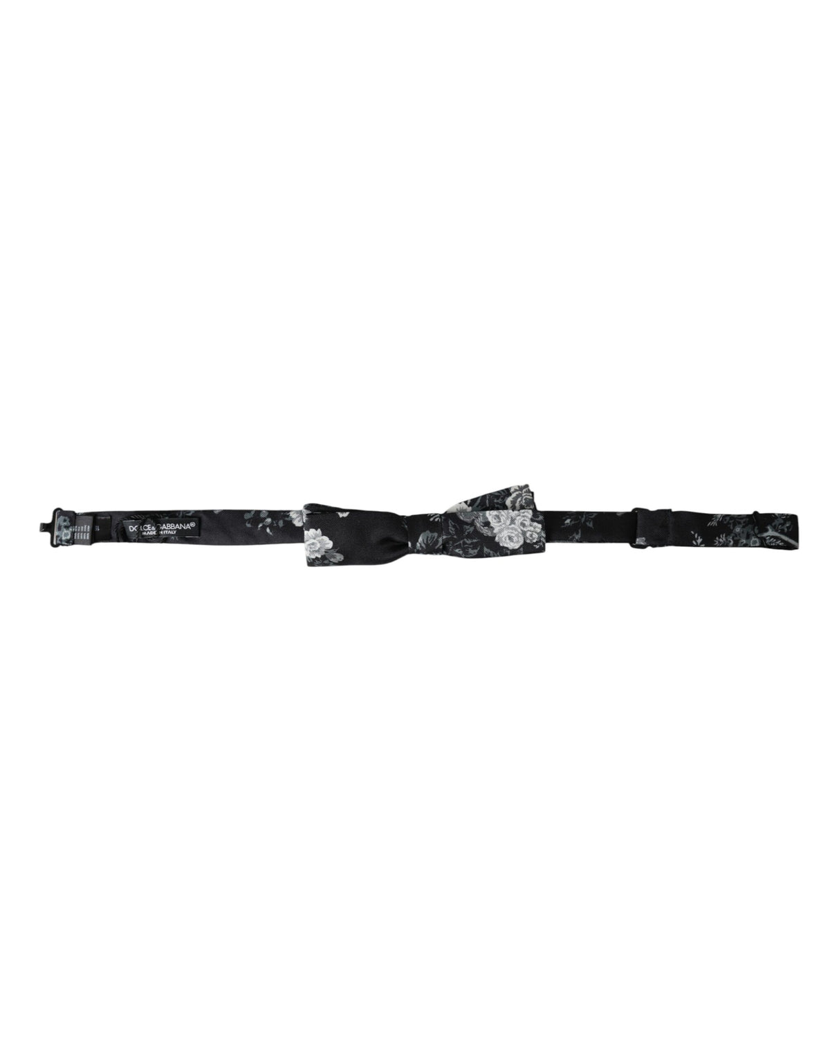 Nœud papillon ajustable en soie noire à fleurs Dolce &amp; Gabbana pour homme