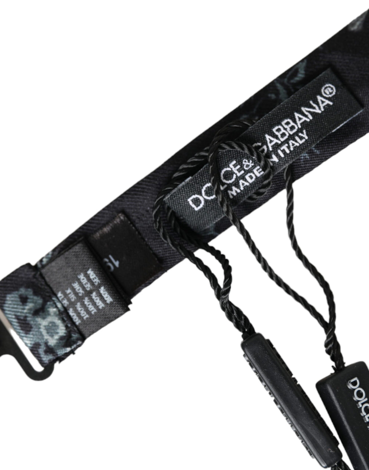 Nœud papillon ajustable en soie noire à fleurs Dolce &amp; Gabbana pour homme